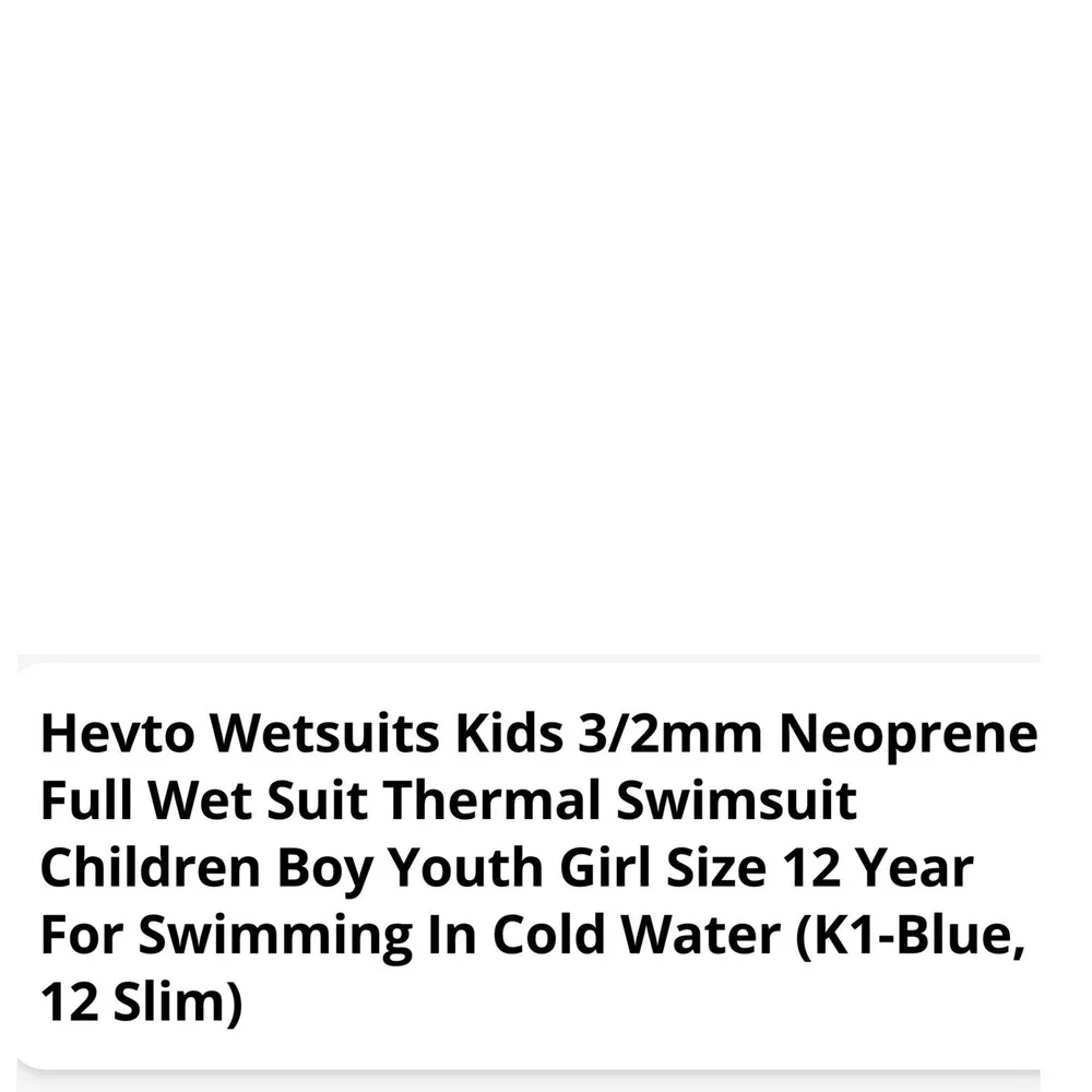 Hevto Kids 3/2mm Neoprene Full Wetsuit Youth Thermal Swimsuit Black Blue 12 Slim
